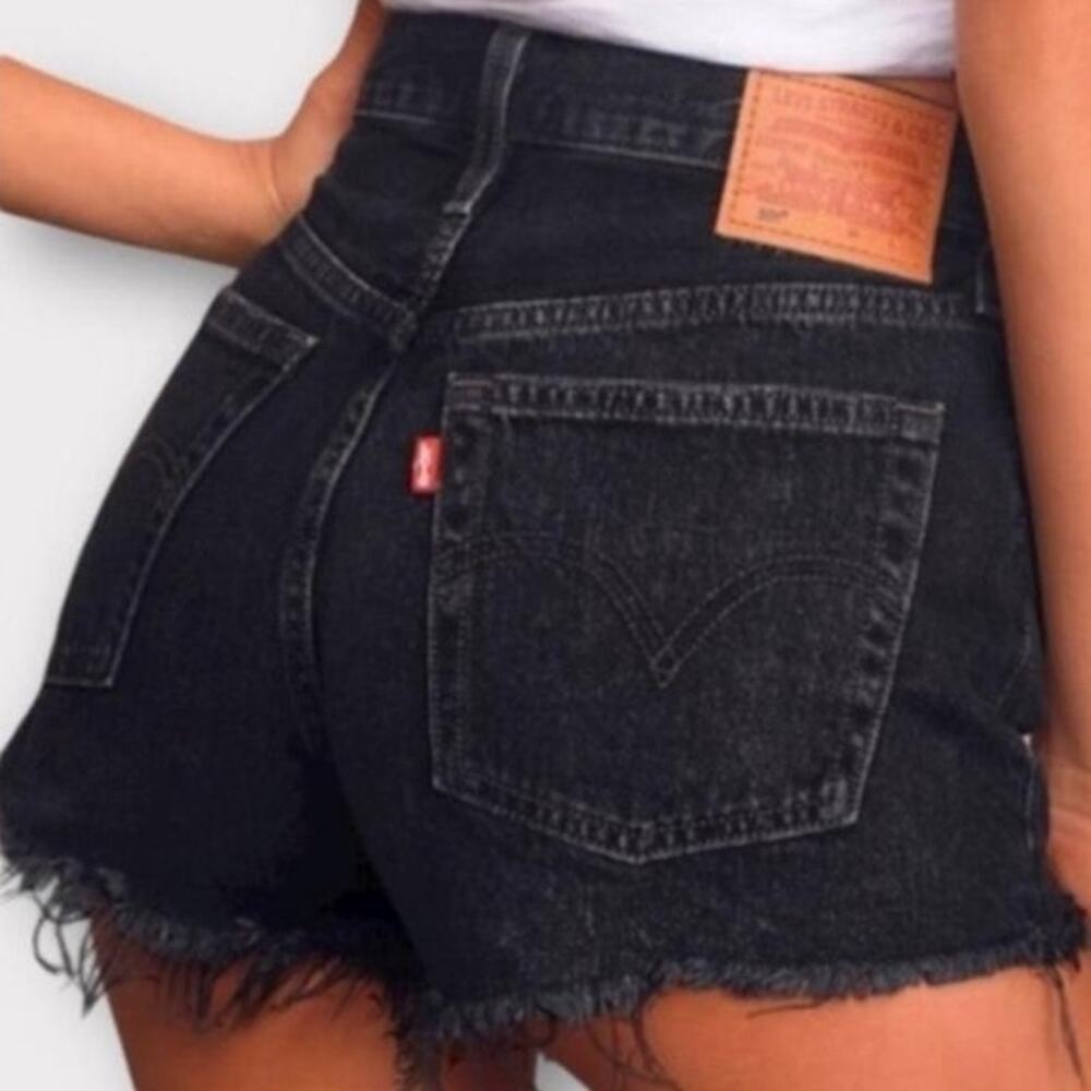 Levi's 501 Original Cutoff Denim Shorts black size 26